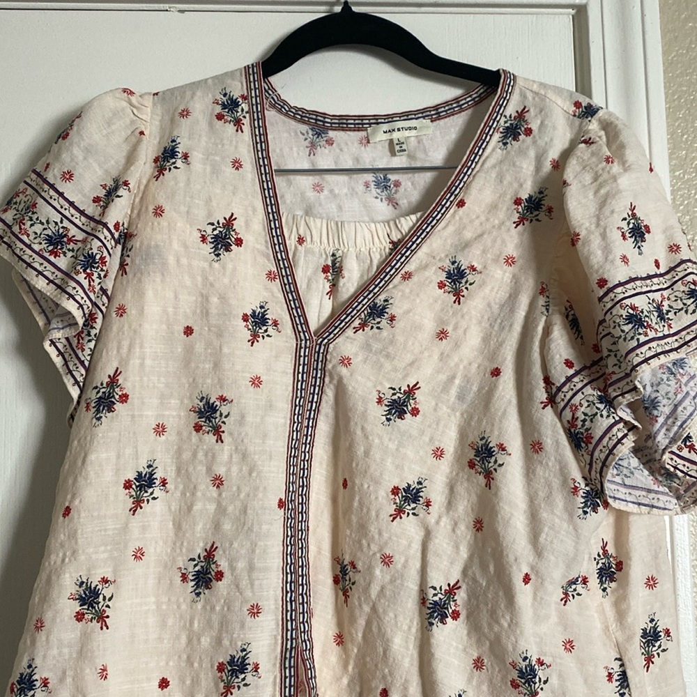 MAX STUDIO SKIRT SET 
WOMENS SHIRT AND SKIRT SIZE LARGE